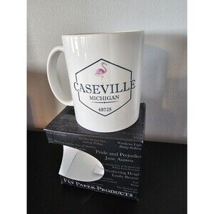Caseville Michigan Mi 48725 Flamingo Coffee Mug 11 Oz Fly Paper 2 Sided Design